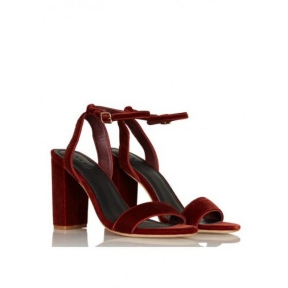 Sandro Velvet Heel Sandals Adrienne Rouill…